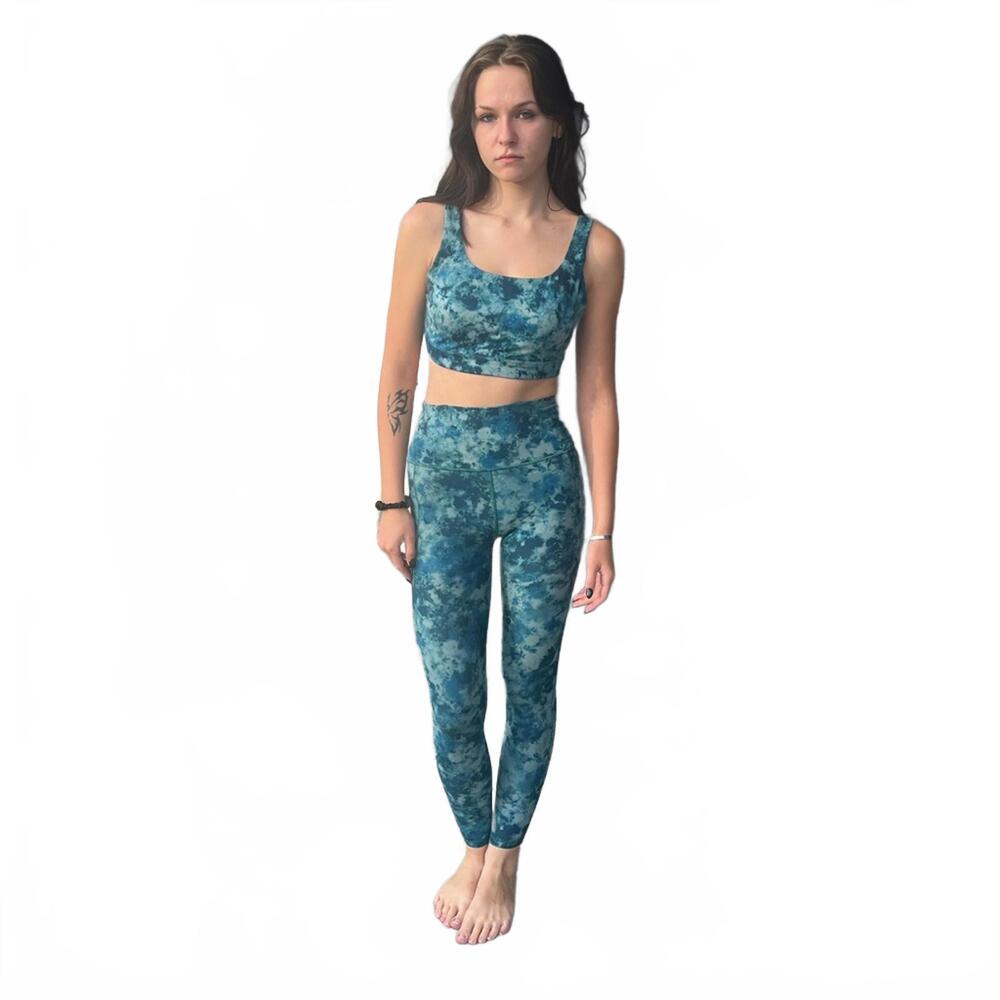 Athleta 2 Piece Active Wear Blue Ocean XXS Leggings & Small Bralette - Picture 1 of 9